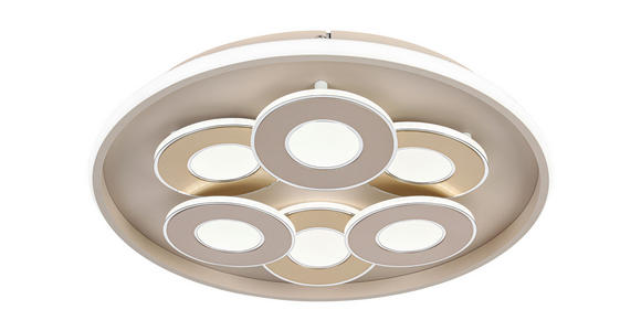 LED-DECKENLEUCHTE Ilok 50/5 cm  - Sandfarben/Chromfarben, Design, Kunststoff/Metall (50/5cm) - Novel