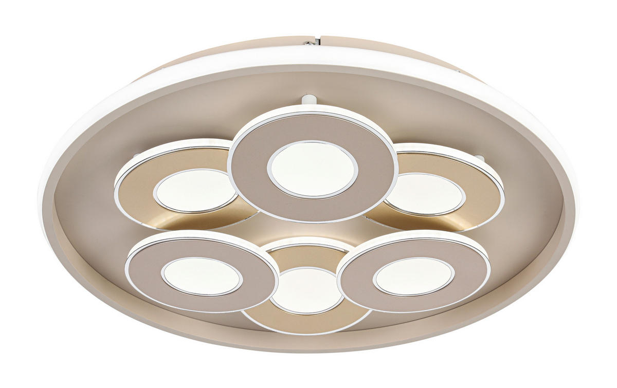 LED-DECKENLEUCHTE Ilok 50/5 cm  - Sandfarben/Chromfarben, Design, Kunststoff/Metall (50/5cm) - Novel