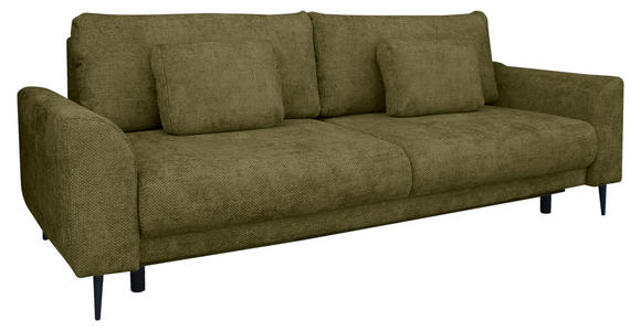 SCHLAFSOFA Chenille Grün  - Schwarz/Grün, KONVENTIONELL, Textil/Metall (235/90/104cm) - Carryhome