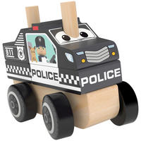 POLICEJNÍ VŮZ - vícebarevná, Basics, kov/dřevo (12/6/10cm)