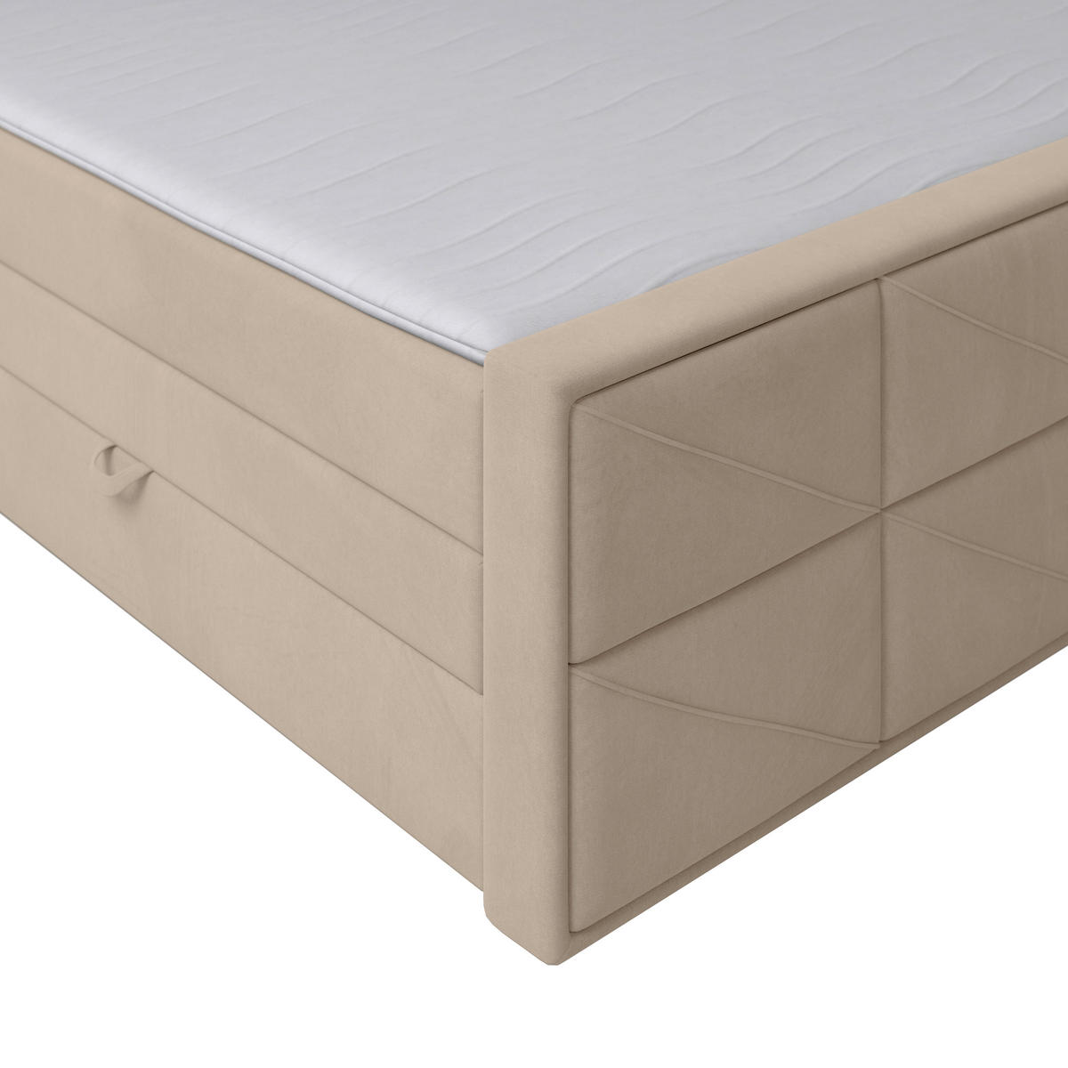 BOXSPRINGBETT 180/200 cm  in Beige  - Beige, Modern, Holz/Kunststoff (180/200cm) - MID.YOU