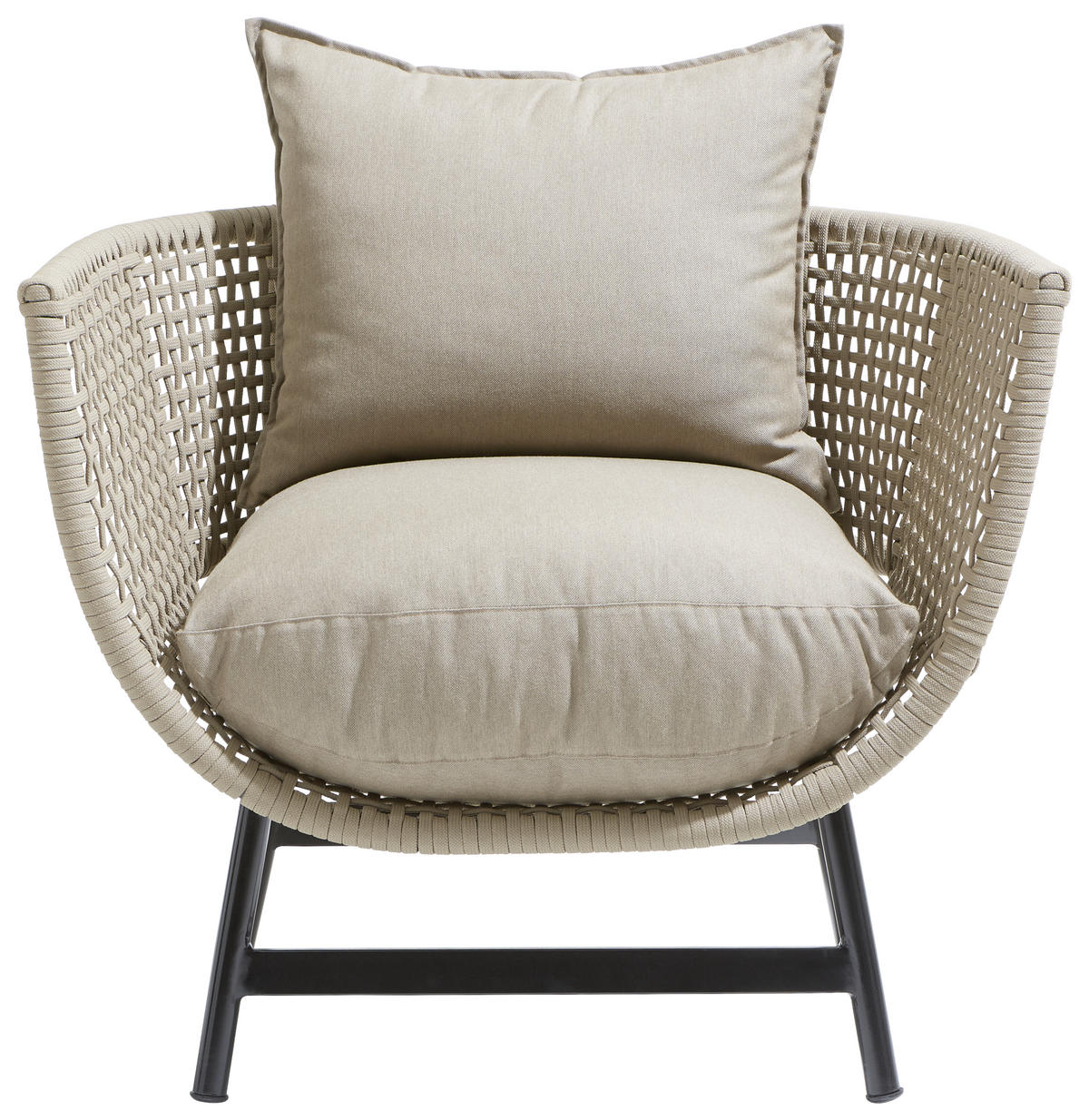 LOUNGESESSEL Schwarz, Taupe  - Taupe/Schwarz, MODERN, Kunststoff/Textil (90/75/70cm) - Jan Kurtz