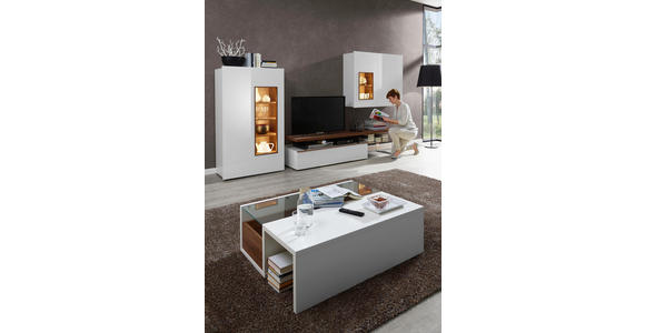 WOHNWAND Nussbaumfarben, Weiß - Nussbaumfarben/Weiß, Design, Holz/Holzwerkstoff (348/177/57cm) - Dieter Knoll