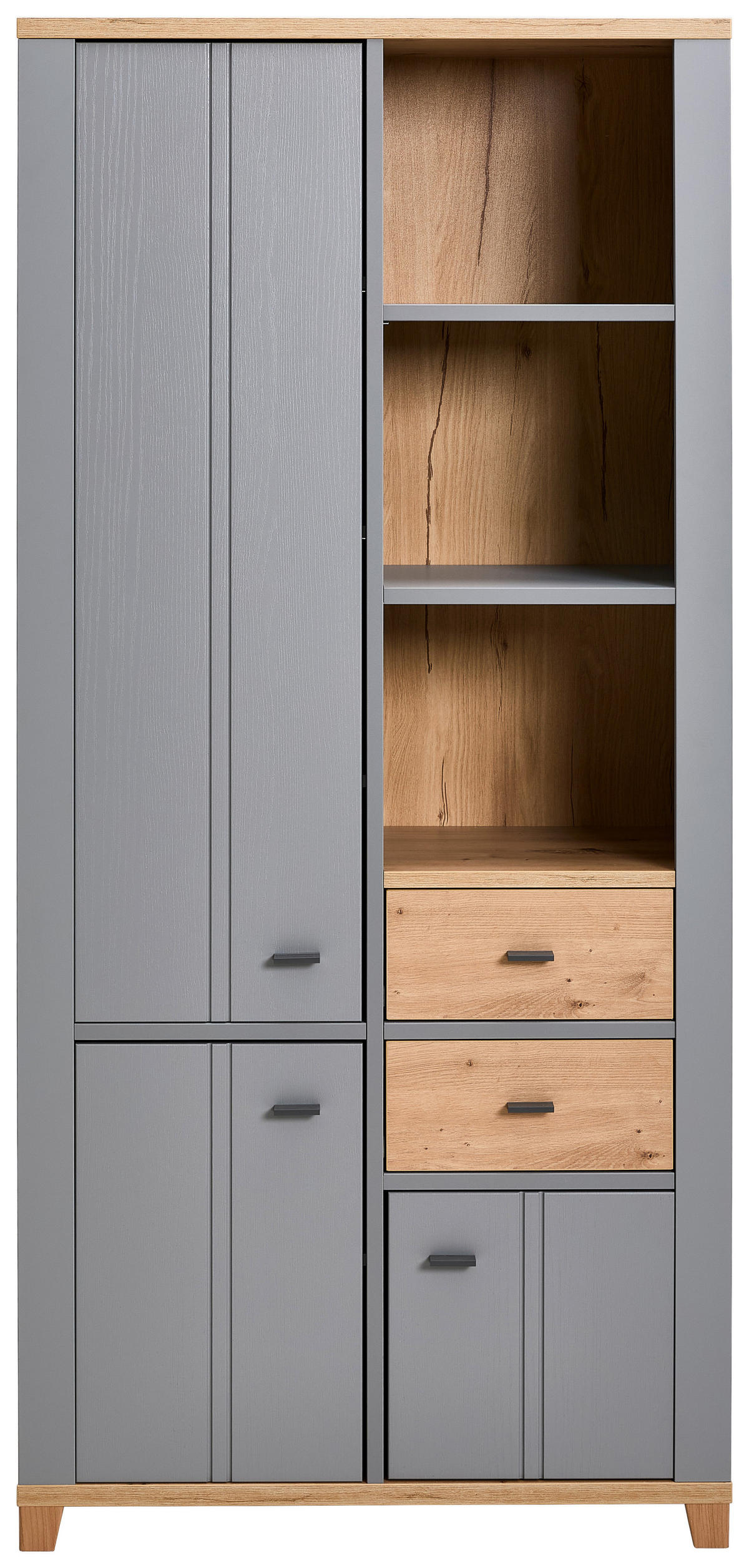 REGAL Grau, Eiche Artisan  - Graphitfarben/Eiche Artisan, KONVENTIONELL, Holzwerkstoff/Kunststoff (95/203/40cm) - Hom`in