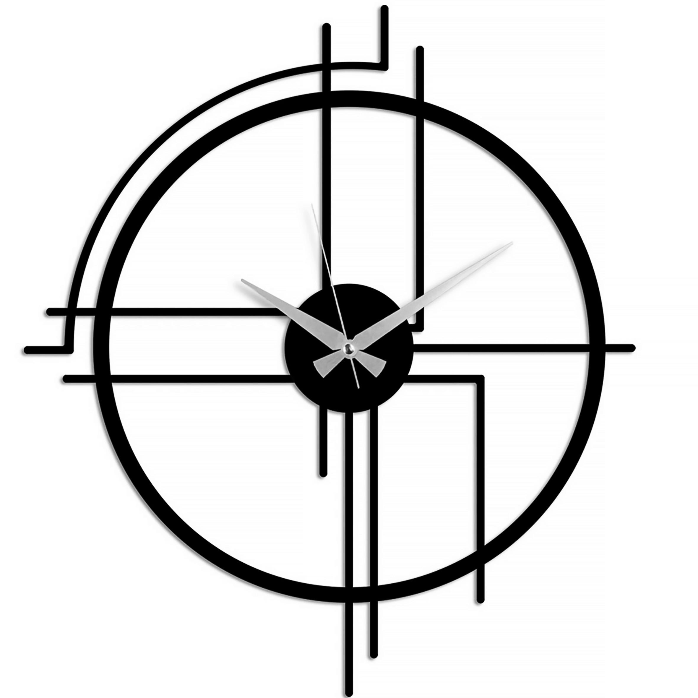WANDUHR Schwarz 43/49/0,15 cm  - Schwarz, LIFESTYLE, Metall (43/49/0,15cm)