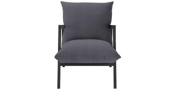 SESSEL Mikrofaser Dunkelgrau - Wengefarben/Dunkelgrau, Design, Holz/Textil (63/76/80cm) - Carryhome