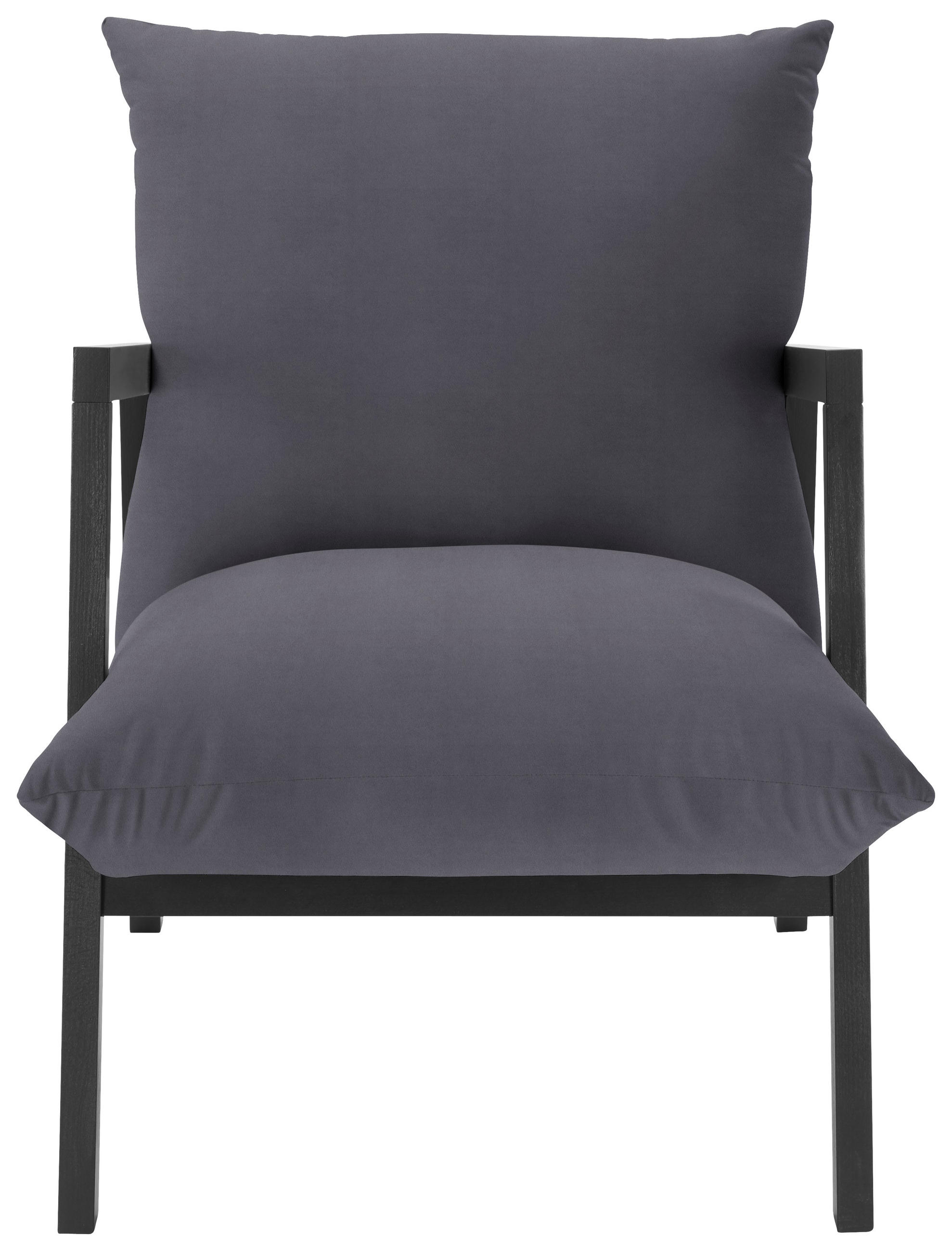 SESSEL in Mikrofaser Dunkelgrau  - Wengefarben/Dunkelgrau, Design, Holz/Textil (63/76/80cm) - Carryhome