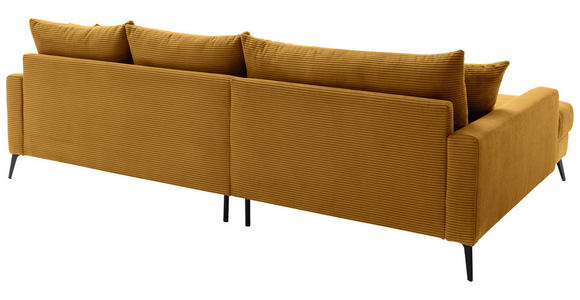 ECKSOFA  in Cord Currygelb  173/280 cm  - Currygelb/Schwarz, KONVENTIONELL, Textil/Metall (173/280cm) - Hom`in