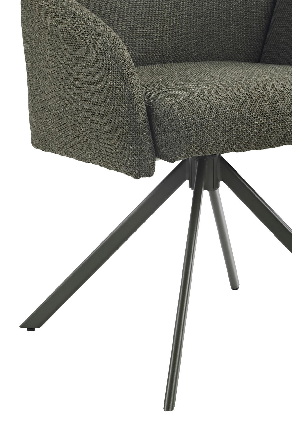 ARMLEHNSTUHL 2 Stück Sitzfläche 360° drehbar, inklusive Armlehnen, gepolsterte Armlehnen Webstoff  Grün  - Grün, MODERN, Textil/Metall (59/84/61cm) - Livetastic