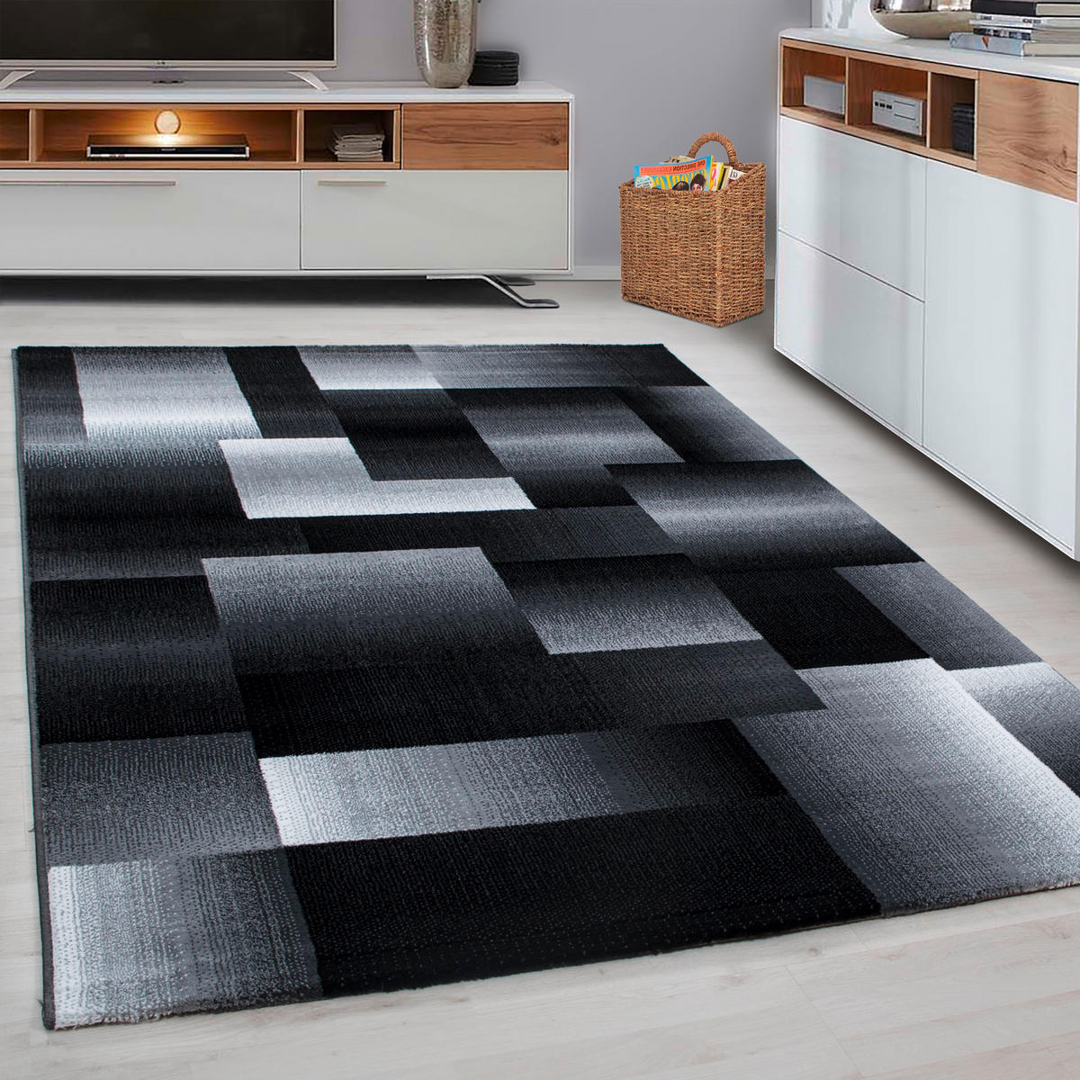 WEBTEPPICH 120/170 cm Miami Schwarz  - Schwarz, Trend, Textil (120/170cm) - Novel