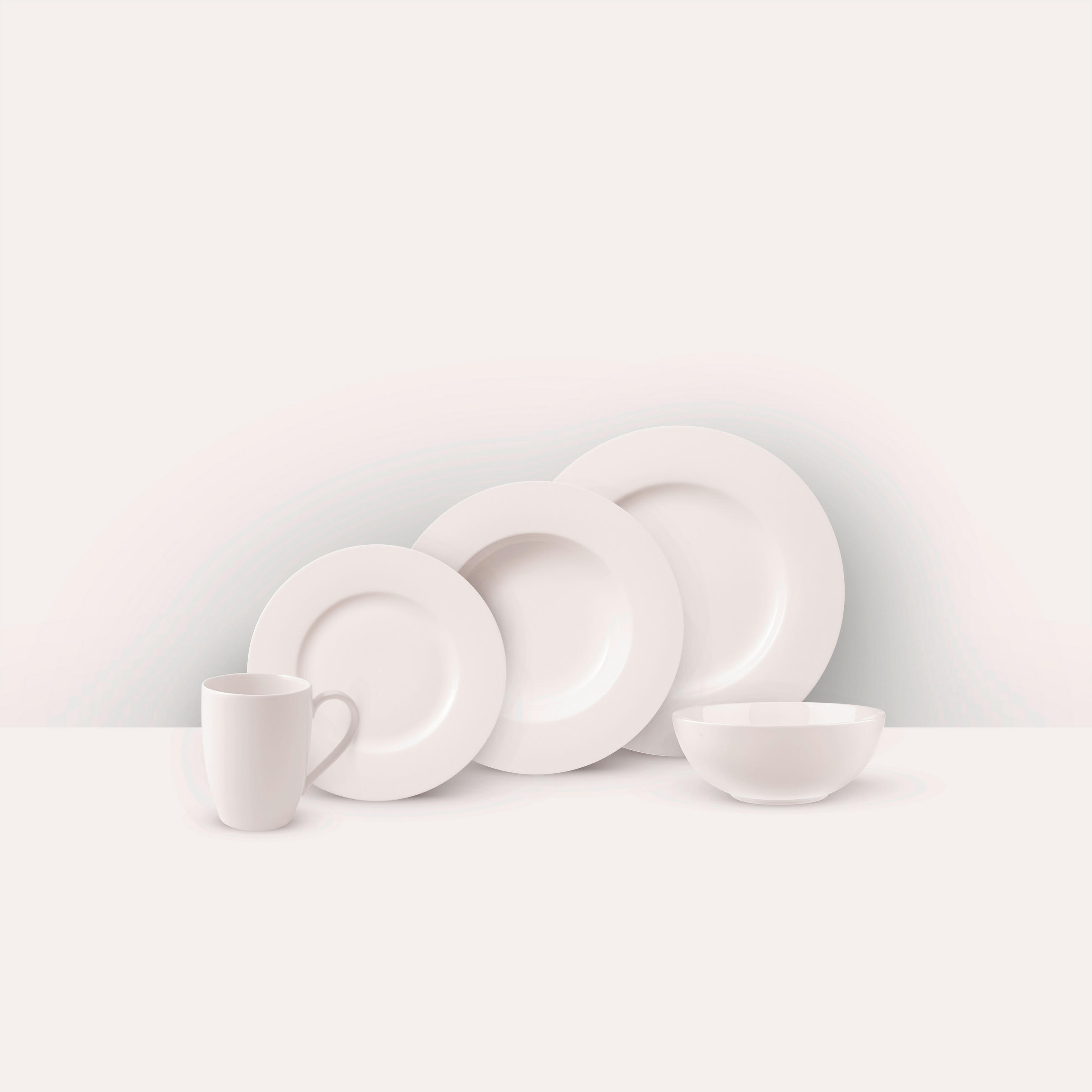 KOMBISERVICE Weiß 20-teilig Manufacture Rock blanc  - Weiß, KONVENTIONELL, Keramik - Villeroy & Boch