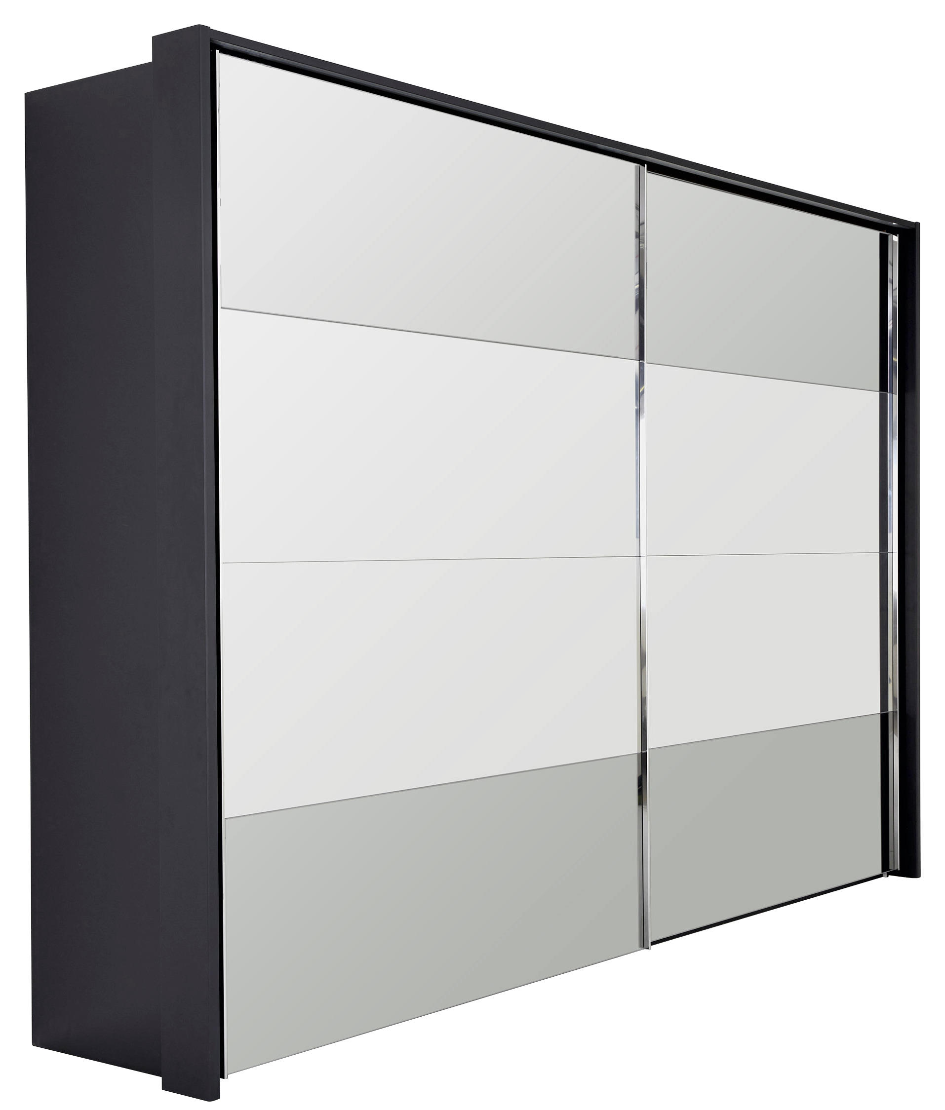 SCHWEBETÜRENSCHRANK 340/235/68 cm 2-türig  - Chromfarben/Schwarz, Design, Glas/Holzwerkstoff (340/235/68cm) - Novel