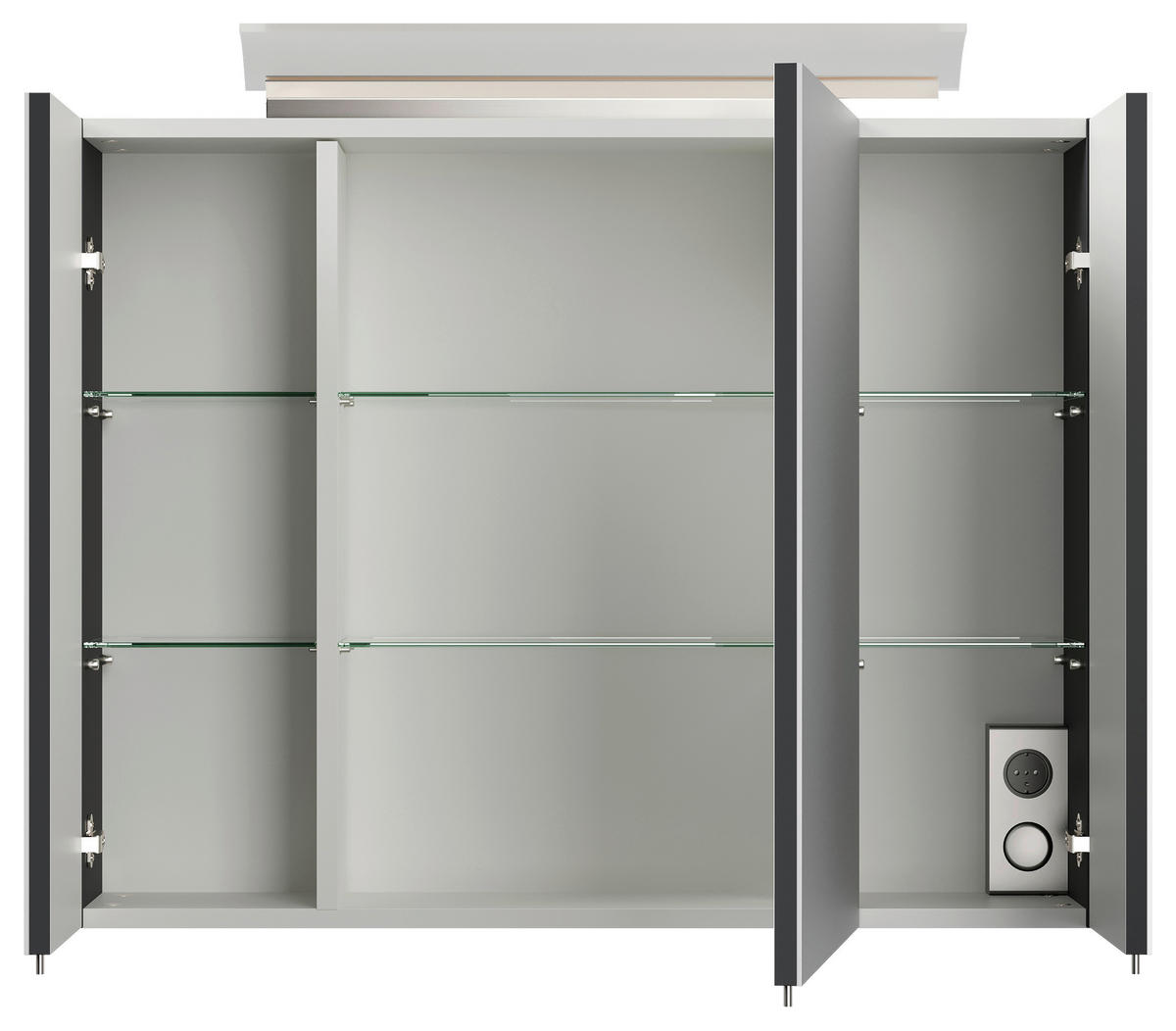 BADEZIMMER 5-teilig  in 80 cm  - Graphitfarben/Weiß, Basics, Keramik/Holzwerkstoff (80cm) - MID.YOU
