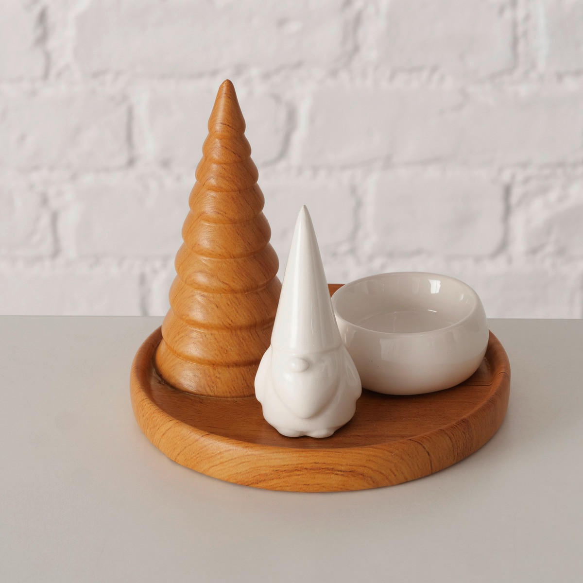 TEELICHTHALTER - Weiss/Naturfarben, Basics, Keramik (13/12cm)