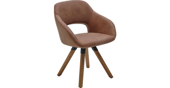 STUHL Mikrofaser Balkeneiche massiv Schlammfarben, Eichefarben - Schlammfarben/Eichefarben, Design, Holz/Textil (63/83/58cm) - Valnatura