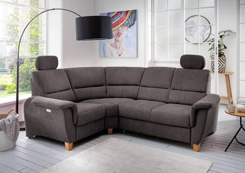 ECKSOFA in Struktur Anthrazit  - Wildeiche/Anthrazit, Konventionell, Holz/Textil (186/237cm) - Livetastic