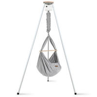 FEDERWIEGE Set inkl. Tipi-Gestell und Motor  Grau, Weiß  - Weiß/Grau, Basics, Kunststoff/Textil (135/194/135cm) - SCHMUSEWOLKE