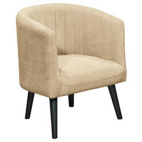 COCKTAILSESSEL Mikrovelours Sandfarben    - Sandfarben/Schwarz, Basics, Holz/Textil (61/82/58cm) - Livetastic