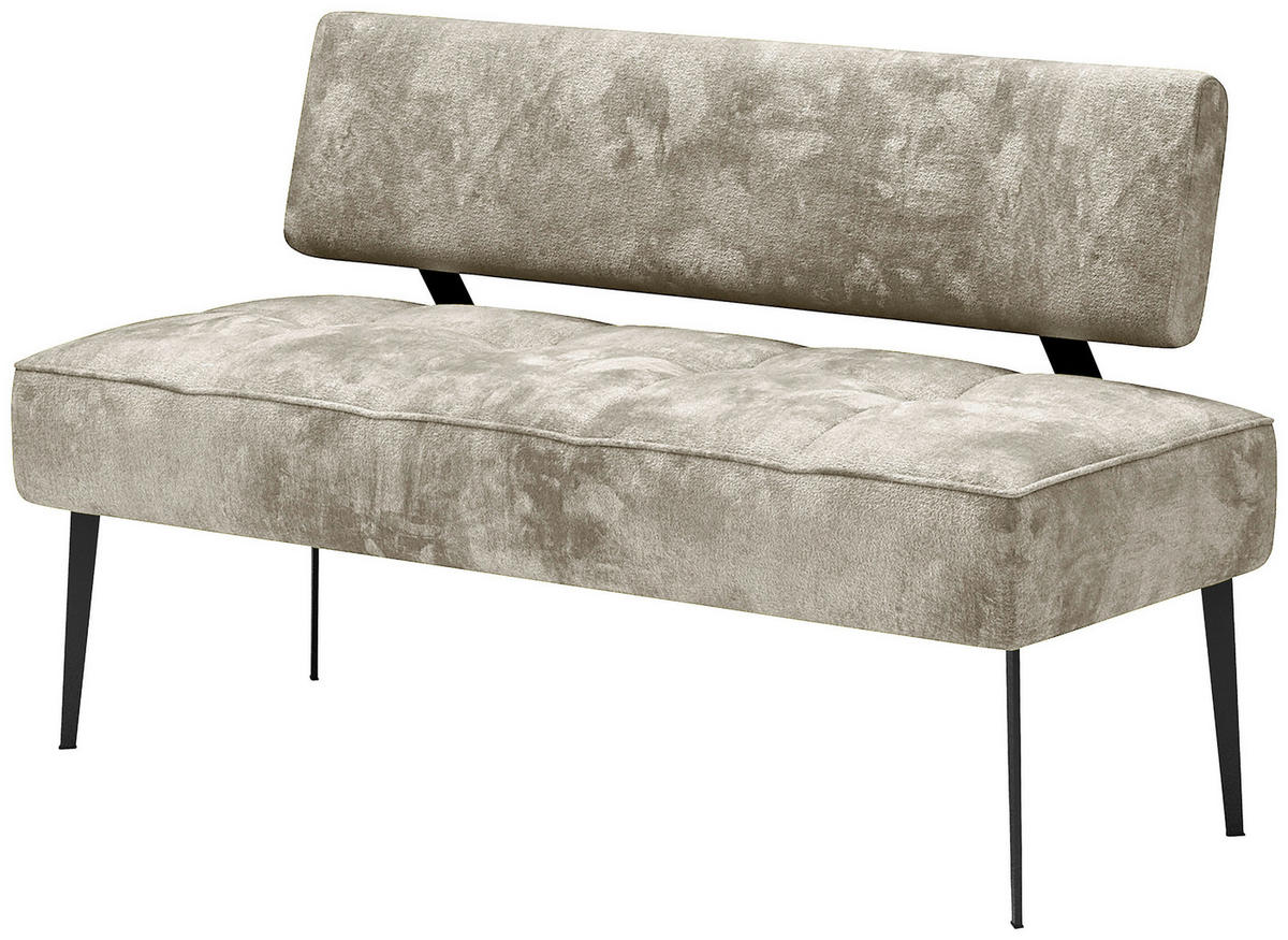 SITZBANK 162/90/65 cm Webstoff Taupe Metall  - Taupe/Schwarz, MODERN, Textil/Metall (162/90/65cm) - Welnova