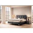 BOXSPRINGBETT 200/200 cm  in Schwarz  - Chromfarben/Schwarz, Basics, Leder/Holz (200/200cm) - Novel