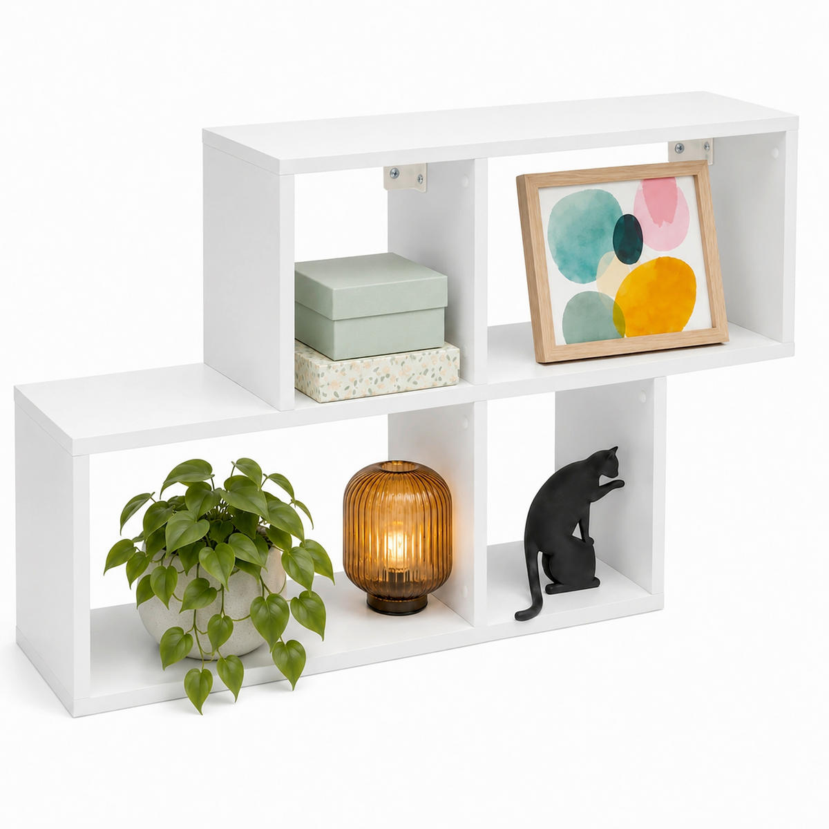 WANDREGAL  - Weiß, Design, Holzwerkstoff (100/53/20cm) - MID.YOU