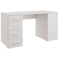 PSACÍ STŮL, bílá, 138/74/60 cm - bílá/barvy stříbra, Konvenční, kompozitní dřevo/plast (138/74/60cm) - Xora