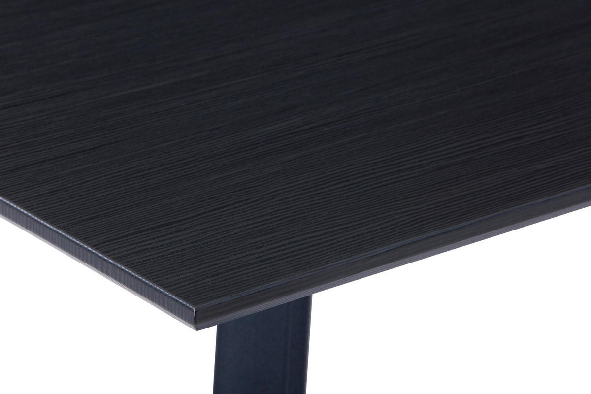 ESSTISCH rechteckig Schwarz, Dunkelgrau  - Dunkelgrau/Schwarz, Design, Holzwerkstoff/Metall (180/90/75cm) - Livetastic