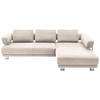 ECKSOFA Beige Chenille  - Chromfarben/Beige, Natur, Textil/Metall (297/214cm) - Valdera