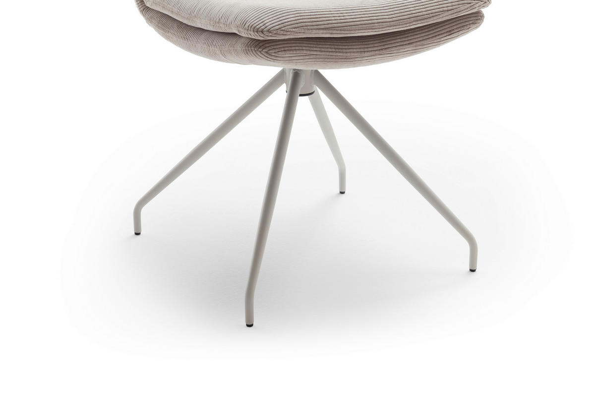 STUHL Cord  - Sandfarben/Seidengrau, Design, Textil/Metall (49/90/68cm) - Johann Jakob