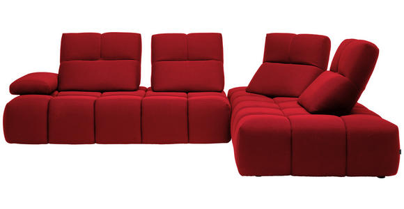 ECKSOFA in Struktur Rot 313/233 cm - Rot/Schwarz, Design, Kunststoff/Textil (313/233cm) - Emilio Belluti