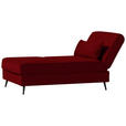 SCHLAFSOFA  in Webstoff Dunkelrot  - Schwarz/Dunkelrot, MODERN, Textil/Metall (205/90/92cm) - Novel