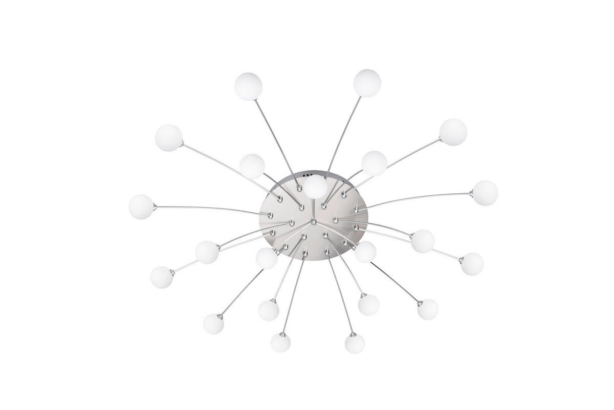 LED-DECKENLEUCHTE Bullet   - Weiß/Nickelfarben, Design, Glas/Metall (96,5cm) - Trio Leuchten