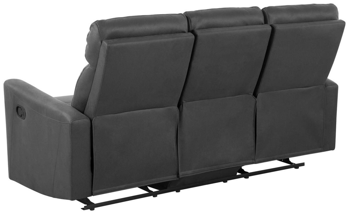 SITZGARNITUR Mikrofaser Grau  - Schwarz/Grau, Design, Textil/Metall - Livetastic