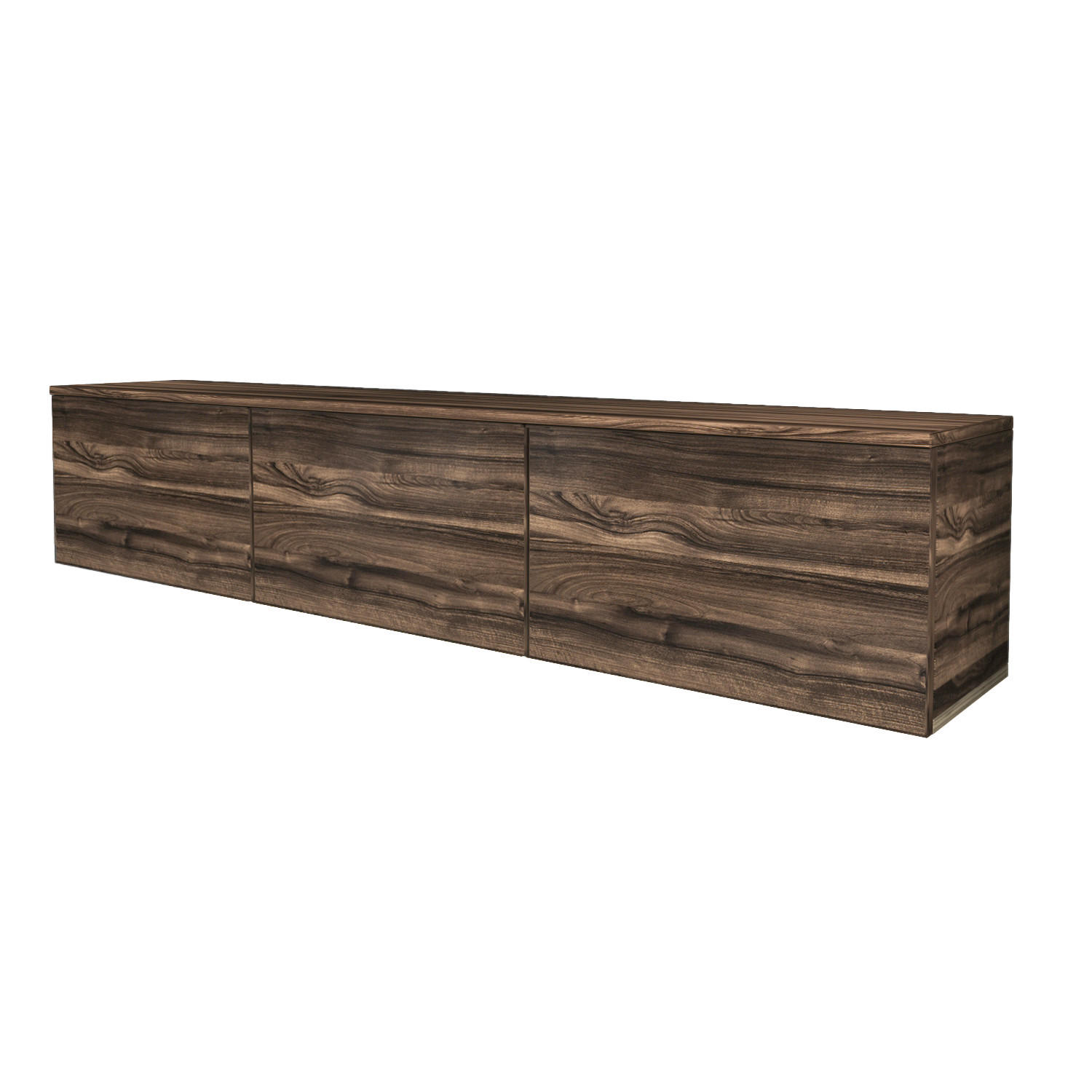 LOWBOARD Neon TV-Möbel 160/35/32 cm  hängend, Beleuchtung  - Eichefarben/Nussbaumfarben, Design, Holzwerkstoff (160/35/32cm) - Livetastic