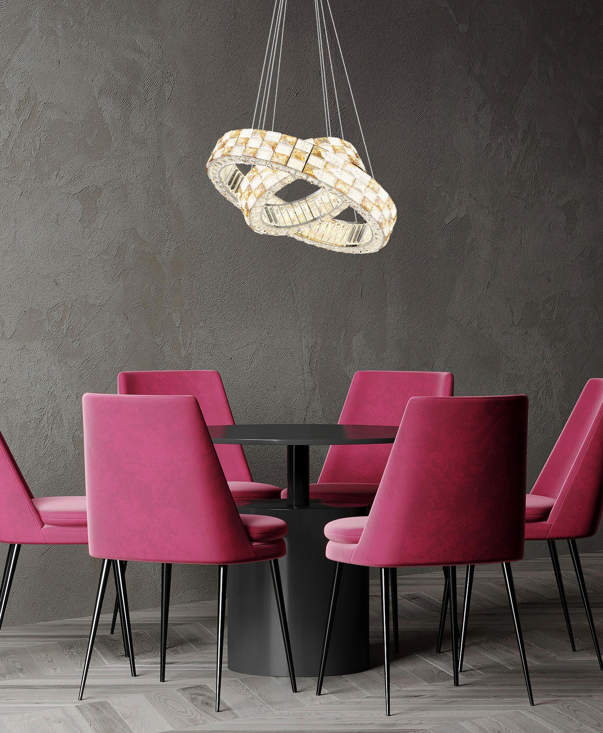 LED-HÄNGELEUCHTE Lidia 61/120 cm  - Klar/Chromfarben, Design, Glas/Metall (61/120cm) - Globo