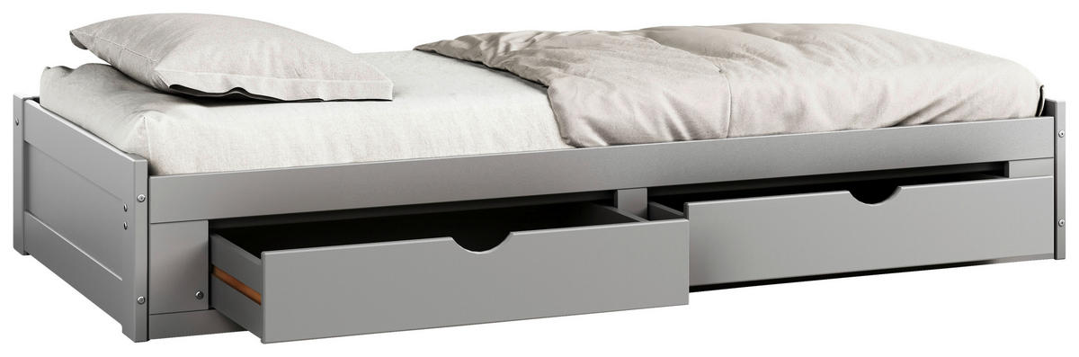 AUSZIEHBETT 90/200 cm Grau  - Grau, Modern, Holz/Holzwerkstoff (90/200cm) - MID.YOU
