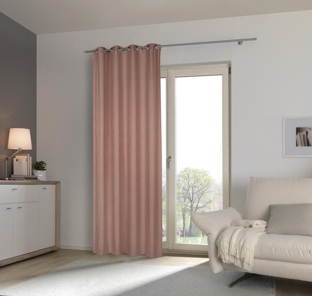 RINGLIS FÜGGÖNY részben fényzáró  - rézszínű, Basics, textil (135/270cm) - Esposa