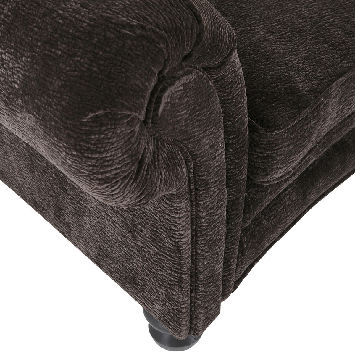 MEGASOFA in Chenille Dunkelbraun  - Dunkelbraun/Schwarz, Romantik / Landhaus, Holz/Textil (276/81/140cm) - Landscape