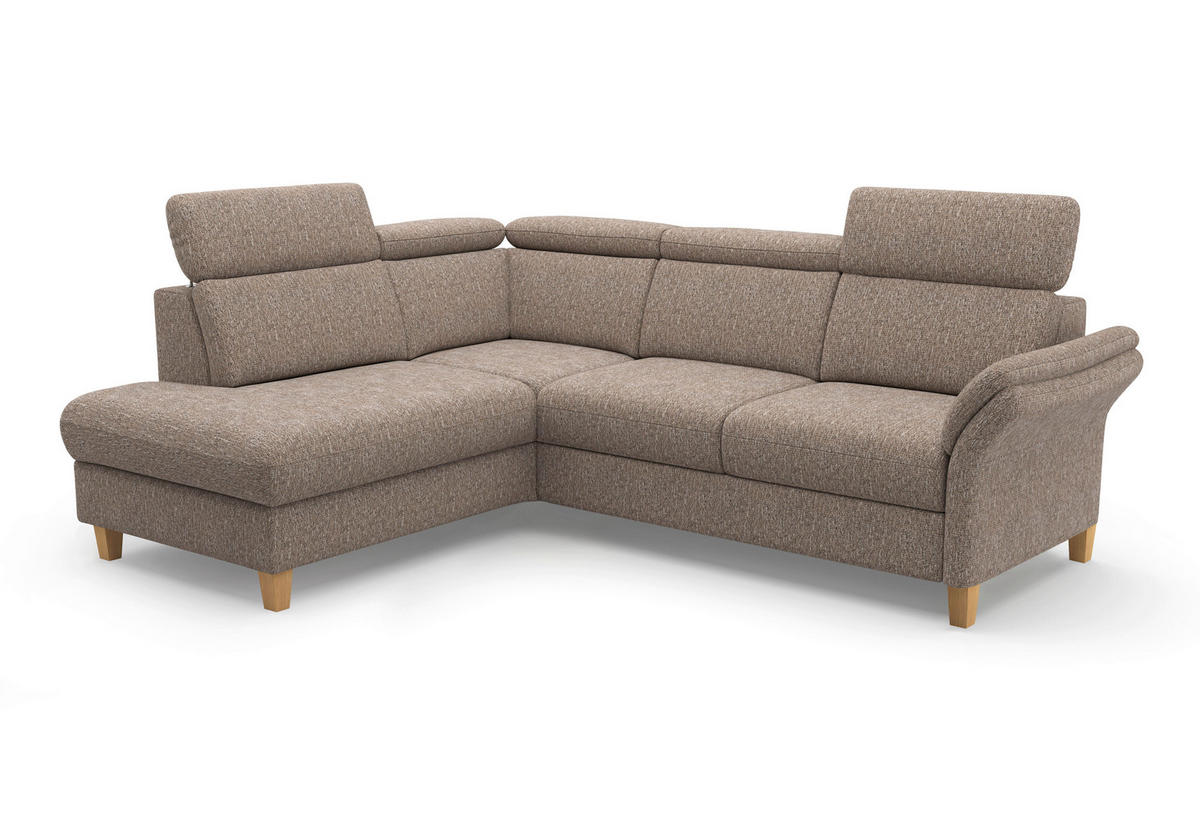 ECKSOFA GLENDALE E Cappuccino Chenille  - Eichefarben/Cappuccino, KONVENTIONELL, Holz/Textil (193/247cm) - Sit & More