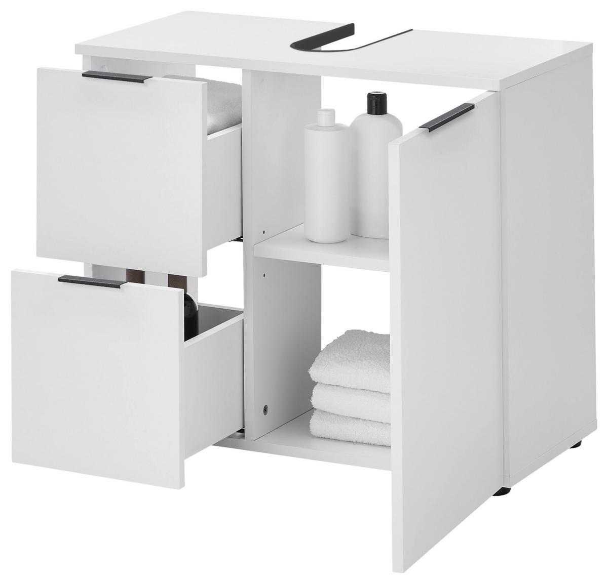 WASCHBECKENUNTERSCHRANK 70/60/35 cm  - Schwarz/Weiß, KONVENTIONELL, Holzwerkstoff/Kunststoff (70/60/35cm) - Xora