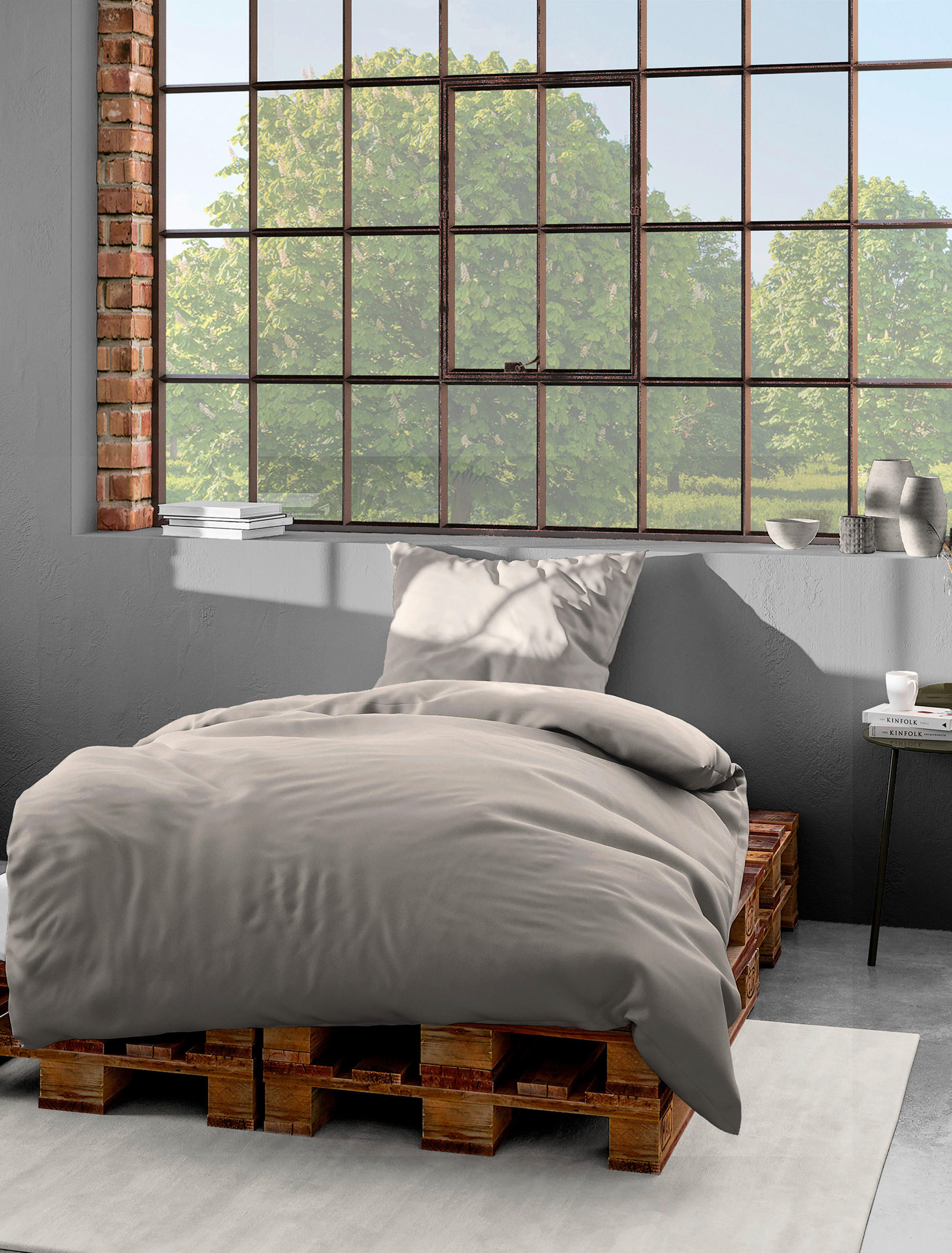 BETTWÄSCHE Makosatin 240/220 cm  - Taupe, KONVENTIONELL, Textil (240/220cm) - Bierbaum