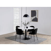 MATBORD i metall, sten 110/110/75 cm   - vit/svart, Trend, metall/sten (110/110/75cm) - Livetastic