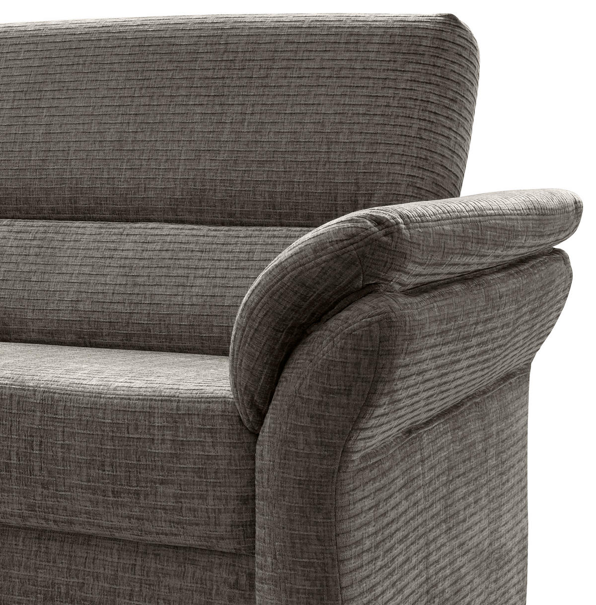 2-SITZER-SOFA in Mikrofaser Graubraun  - Graubraun/Schwarz, Modern, Holz/Textil (147/90/89cm) - Livetastic