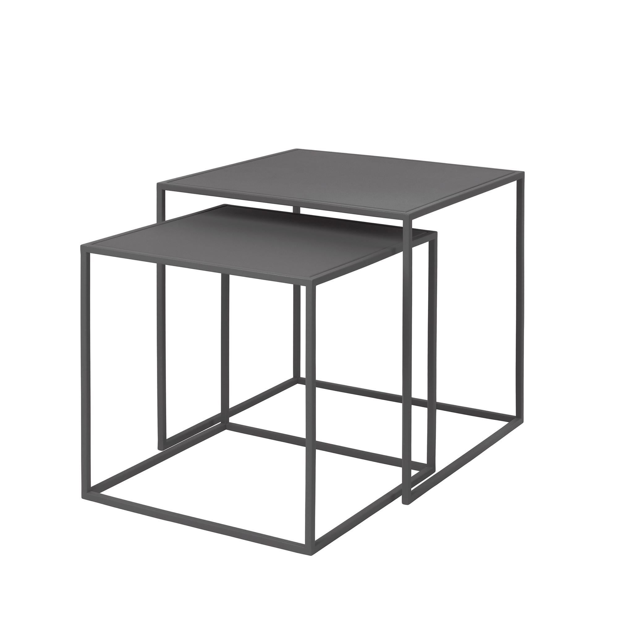 BEISTELLTISCHSET quadratisch Anthrazit  - Anthrazit, Design, Metall (40/40/40cm) - Blomus