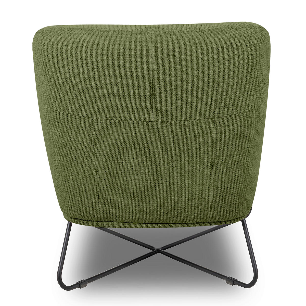 SESSELSET in Chenille Grün  - Schwarz/Weiß, Design, Textil/Metall (67/87/74cm) - Livetastic