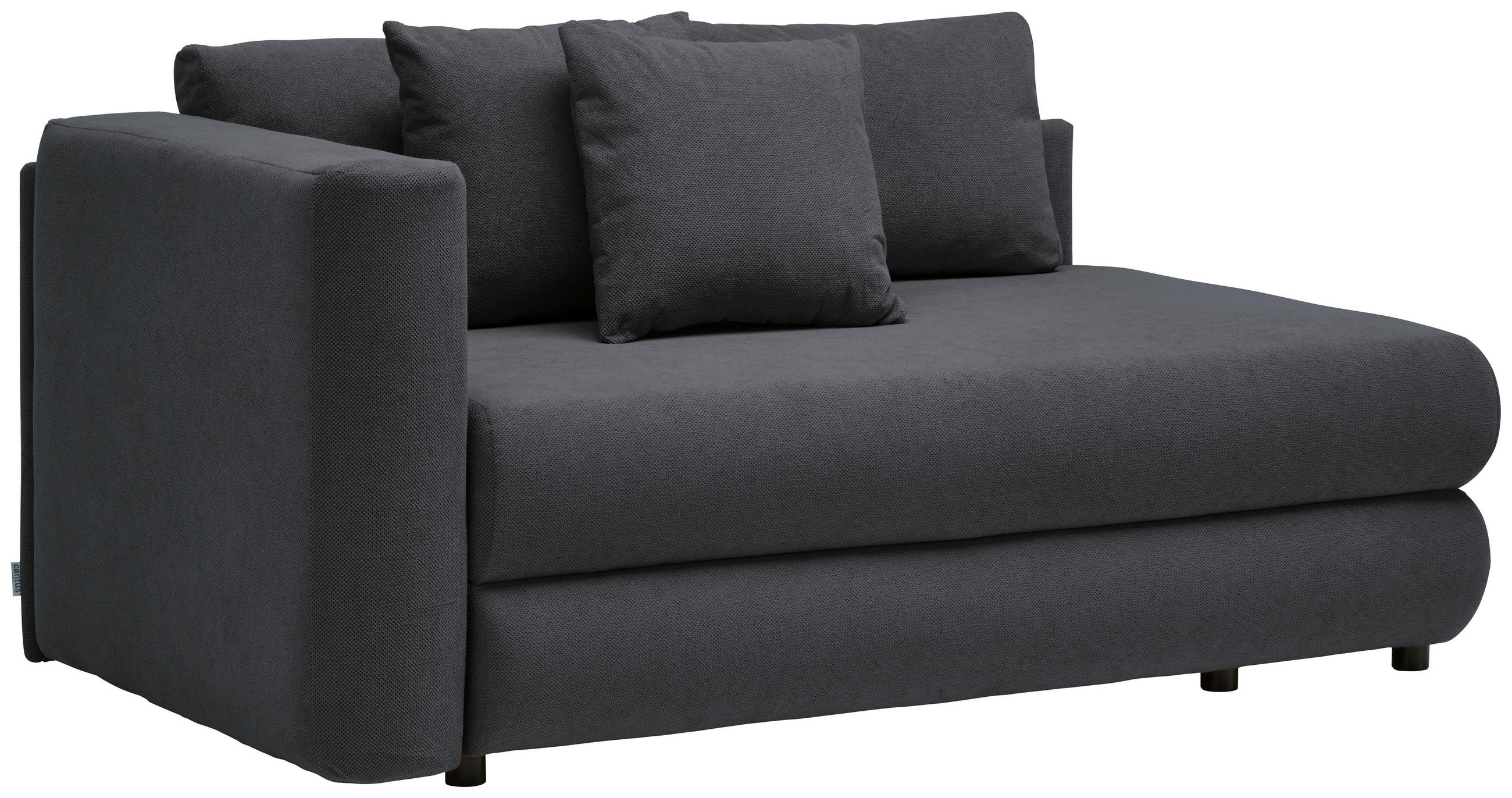 RÉCAMIERE Anthrazit Flachgewebe  - Anthrazit/Schwarz, Design, Kunststoff/Textil (93/71-88/171cm) - Cantus