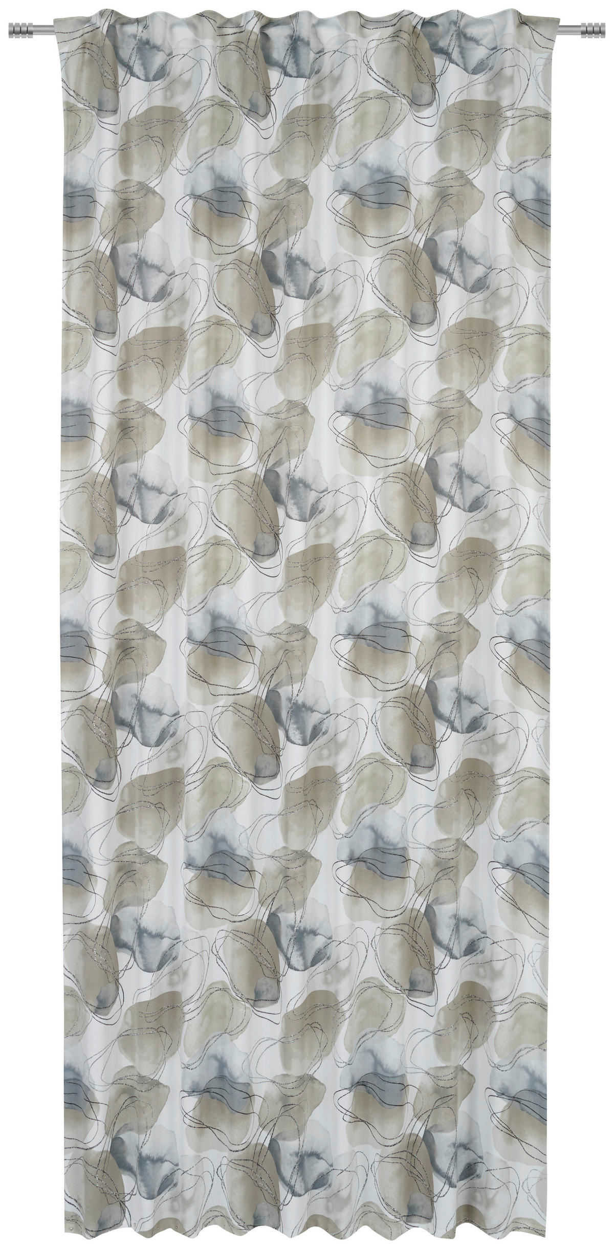 Draperie Confecționată opac  - bej/gri, Design, textil (140/245cm) - Esposa