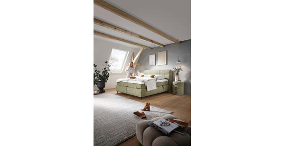 BOXSPRINGBETT 200/200 cm in Hellgrün - Schwarz/Hellgrün, KONVENTIONELL, Textil/Metall (200/200cm) - Dieter Knoll
