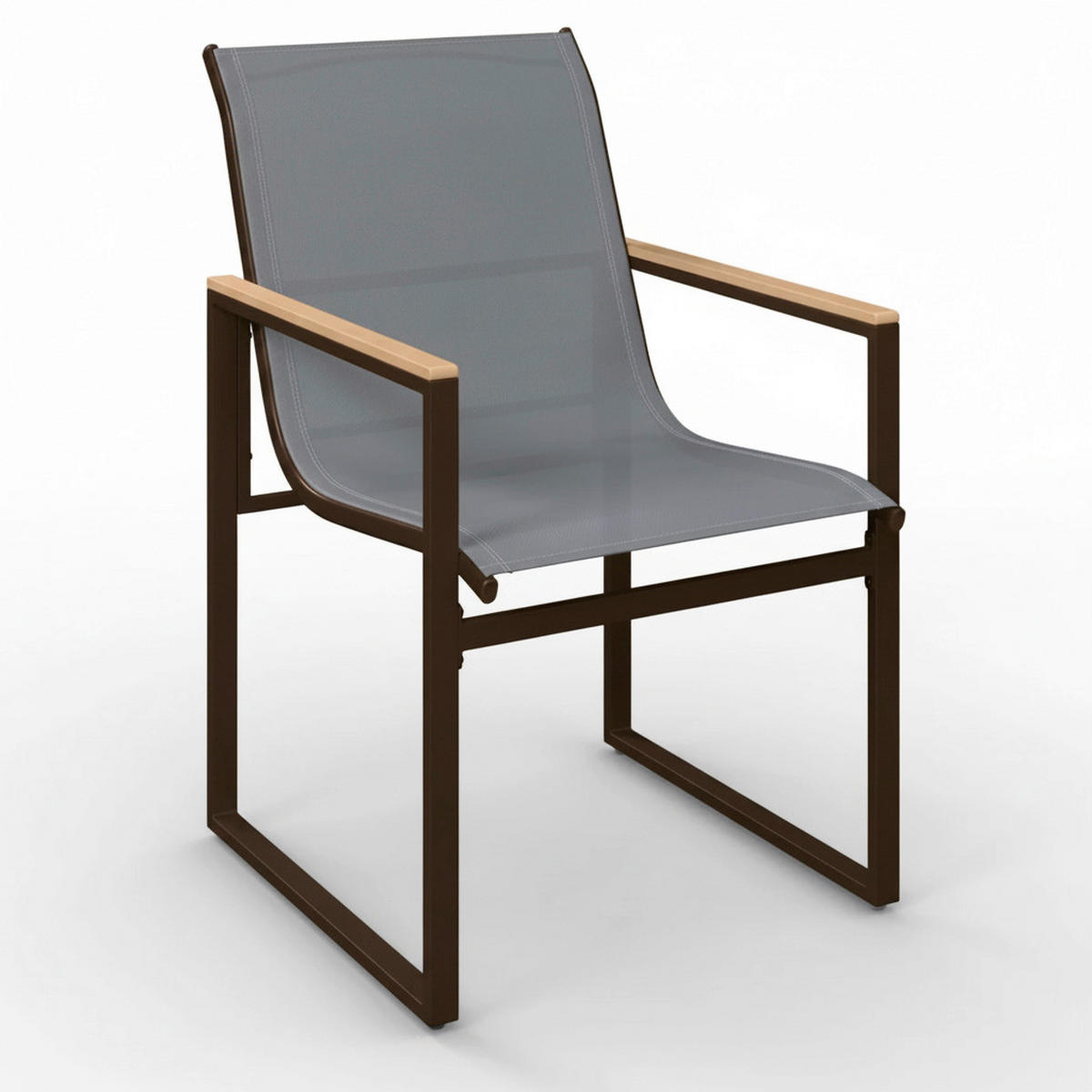 SET STOLICA ZA BAŠTU - siva/prirodna boja, Moderno, metal/tekstil (56/86/53cm) - Bessagi Garden