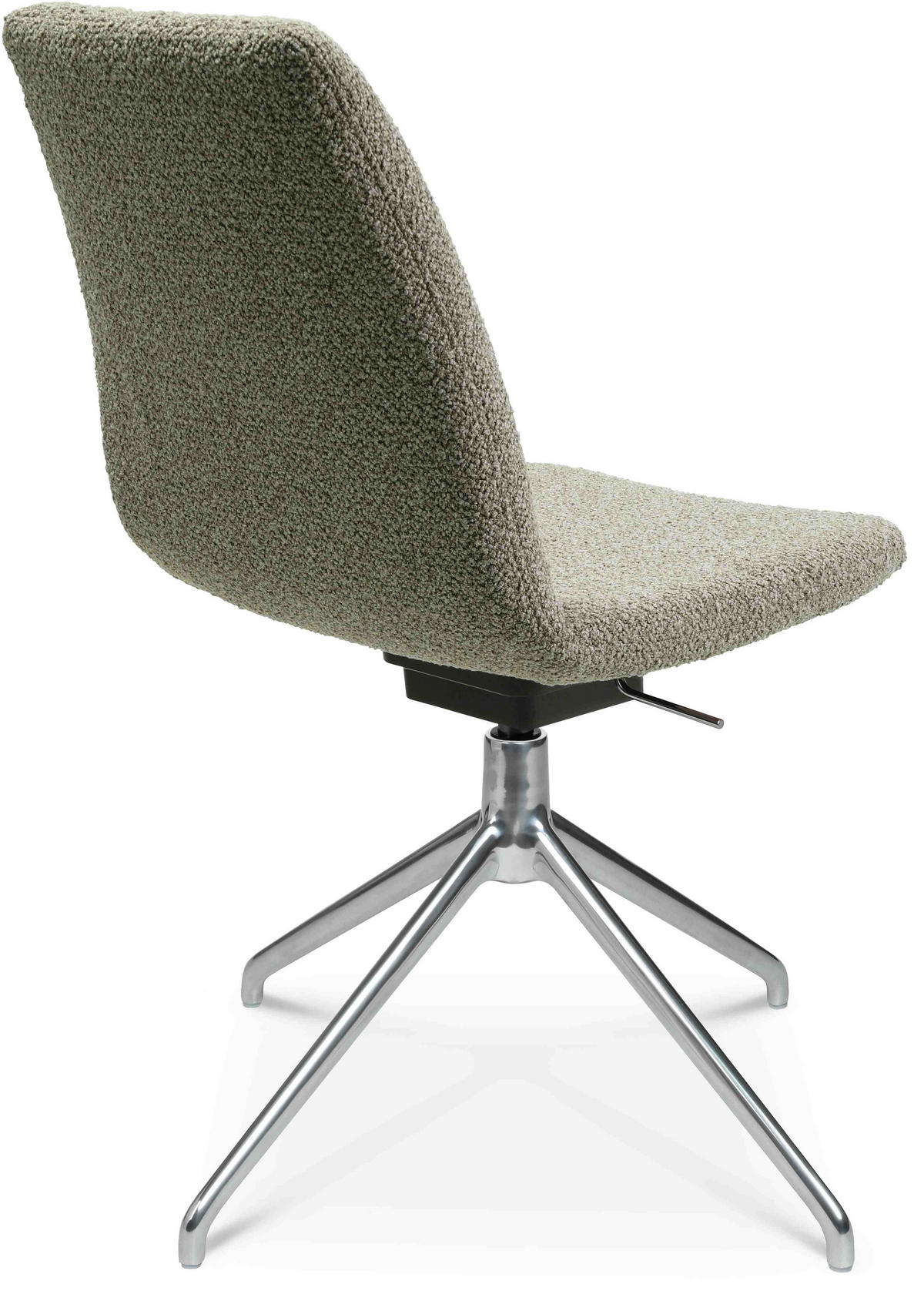 STUHL  in Aluminium Flachgewebe  - Alufarben/Graugrün, Design, Textil/Metall (46/81,5-84,5/55cm) - Johann Jakob